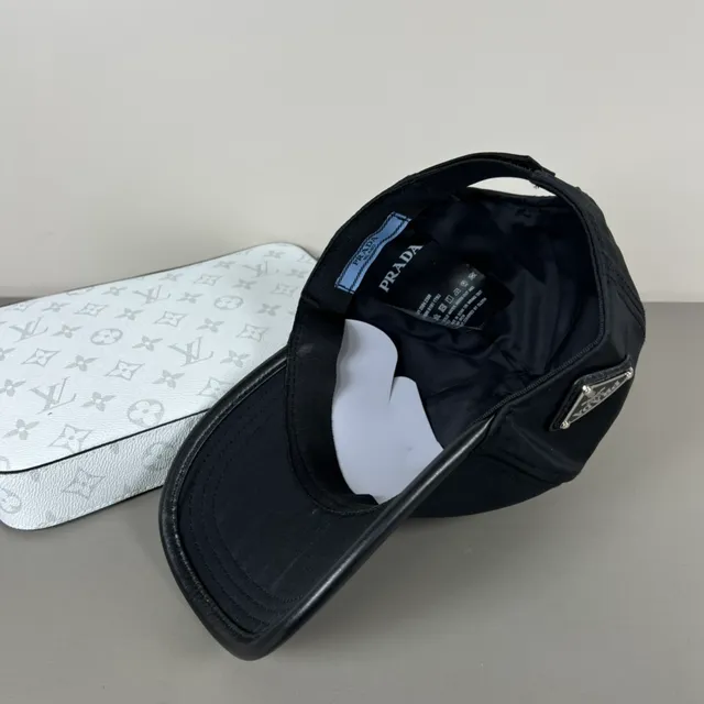 Prada Black Structured Six-Panel Matte Fabric Baseball Cap 4