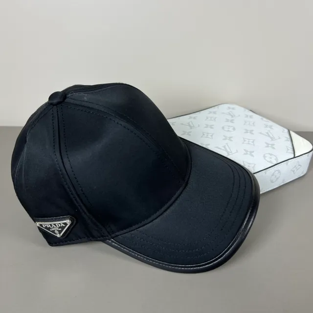 Prada Black Structured Six-Panel Matte Fabric Baseball Cap 9
