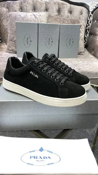 Prada Black Suede-Like Low-Top Lifestyle Sneakers 2