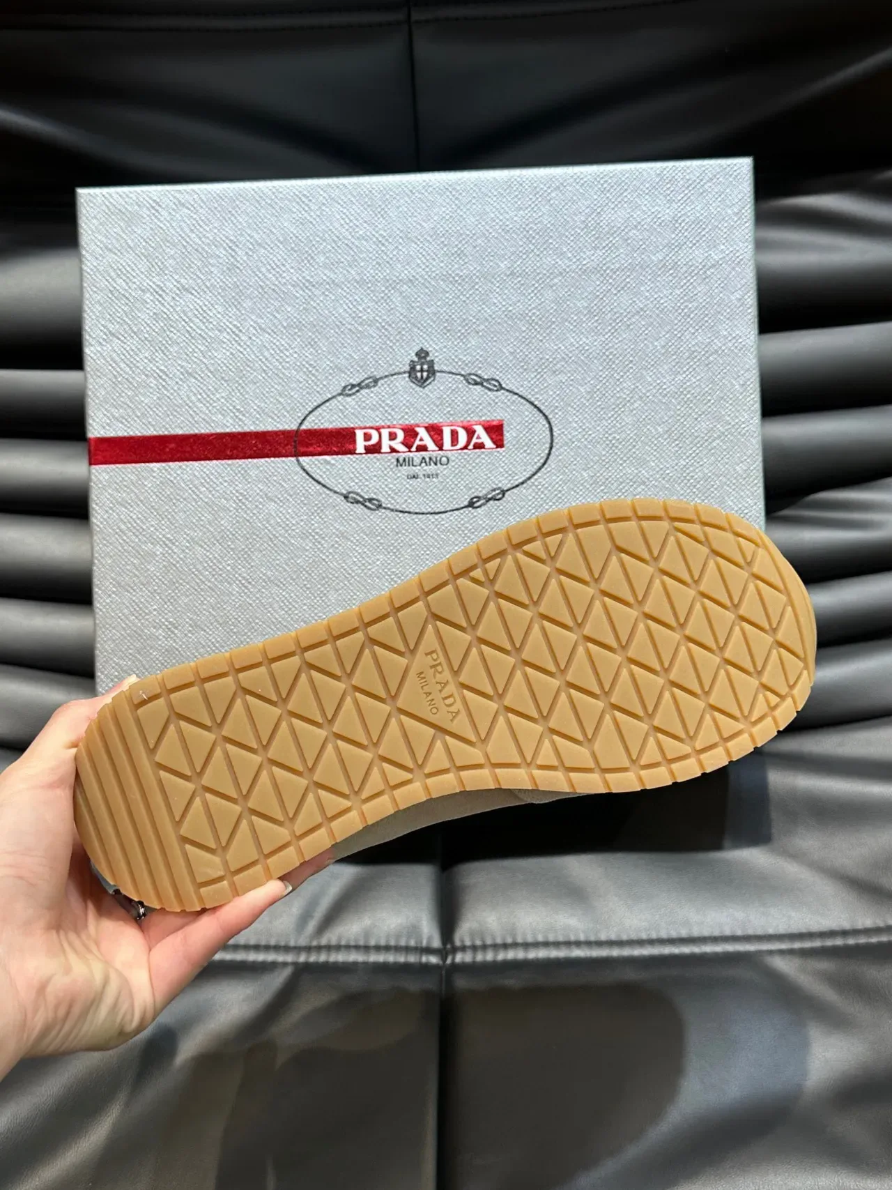 Prada Cloudbust Beige White Suede Upper Retro Runner Silhouette Lifestyle Sneakers 8