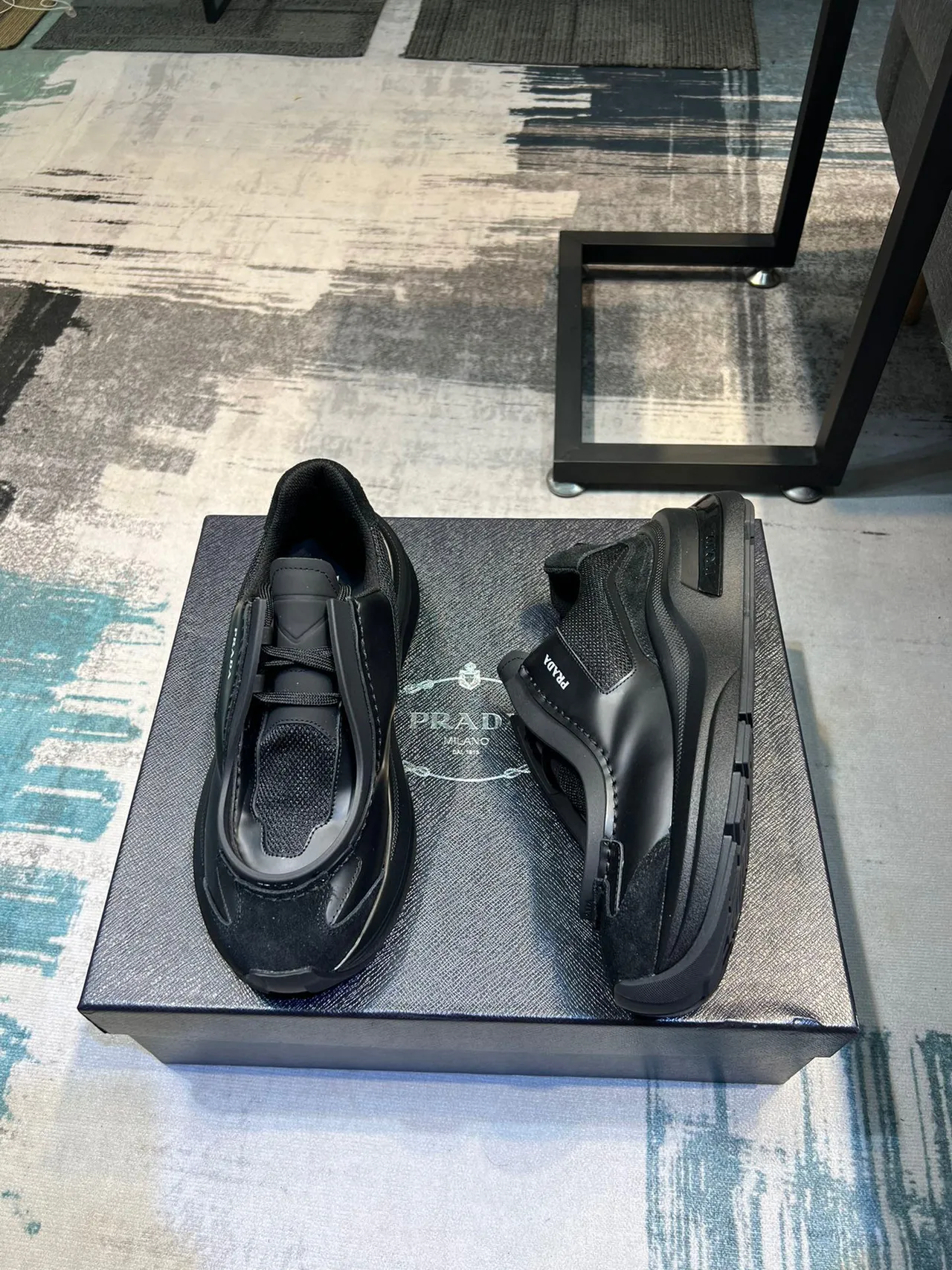 Prada Cloudbust Black Laceless Chunky Sneaker 4