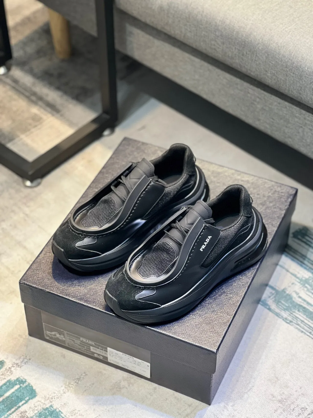 Prada Cloudbust Black Laceless Chunky Sneaker 8