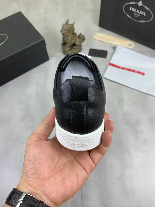 Prada Cloudbust Black Leather Slip-On Lifestyle Sneaker 2