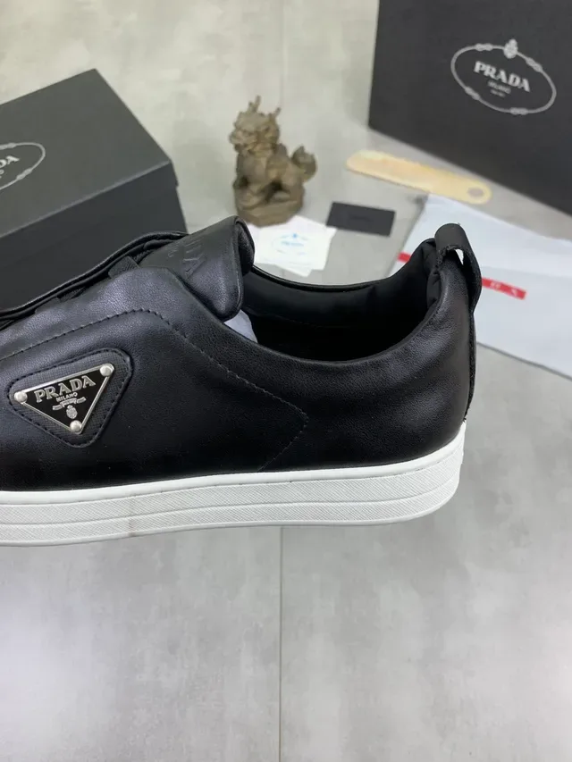 Prada Cloudbust Black Leather Slip-On Lifestyle Sneaker 3