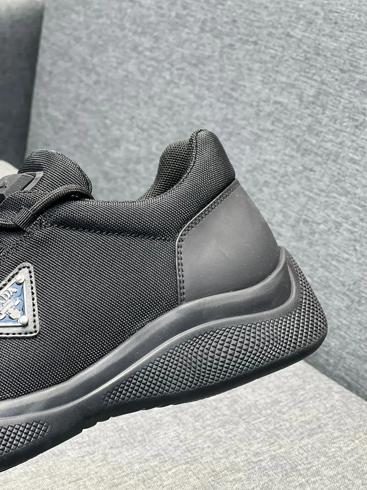Prada Cloudbust Black Low-Top Textile-and-Rubber Construction Lifestyle Sneakers 2