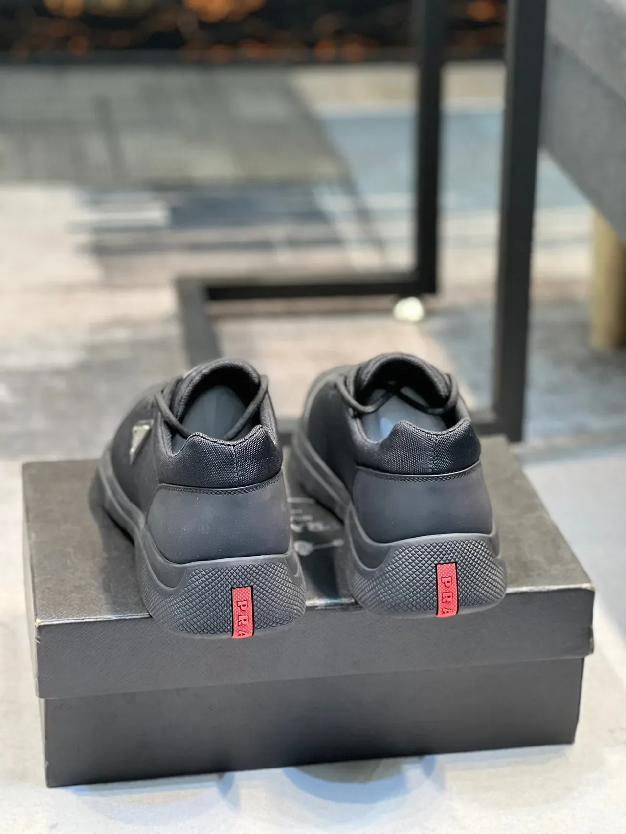 Prada Cloudbust Black Low-Top Textile-and-Rubber Construction Lifestyle Sneakers 3