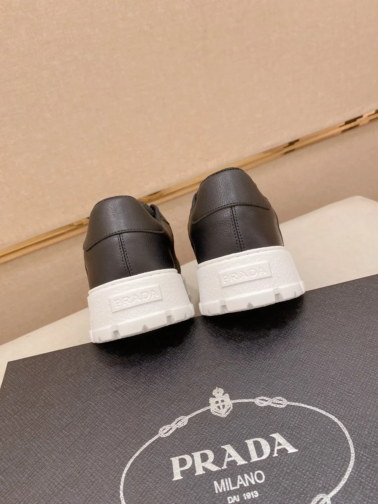 Prada Cloudbust Black Mesh and Leather Platform Lifestyle Sneakers 4