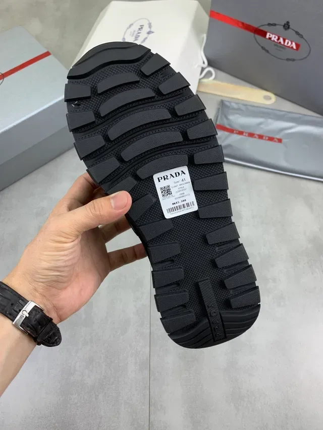 Prada Cloudbust Black Mesh and Suede Chunky Sneaker 2