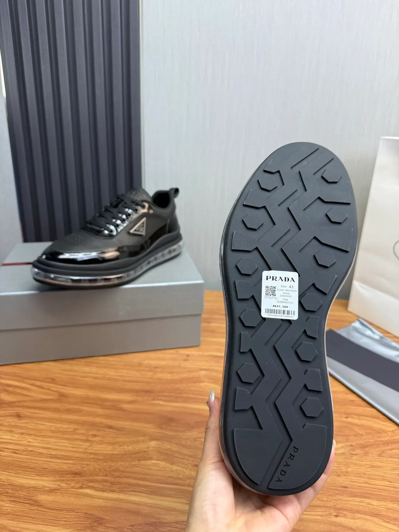 Prada Cloudbust Black Patent and Matte Leather Lifestyle Sneakers 2