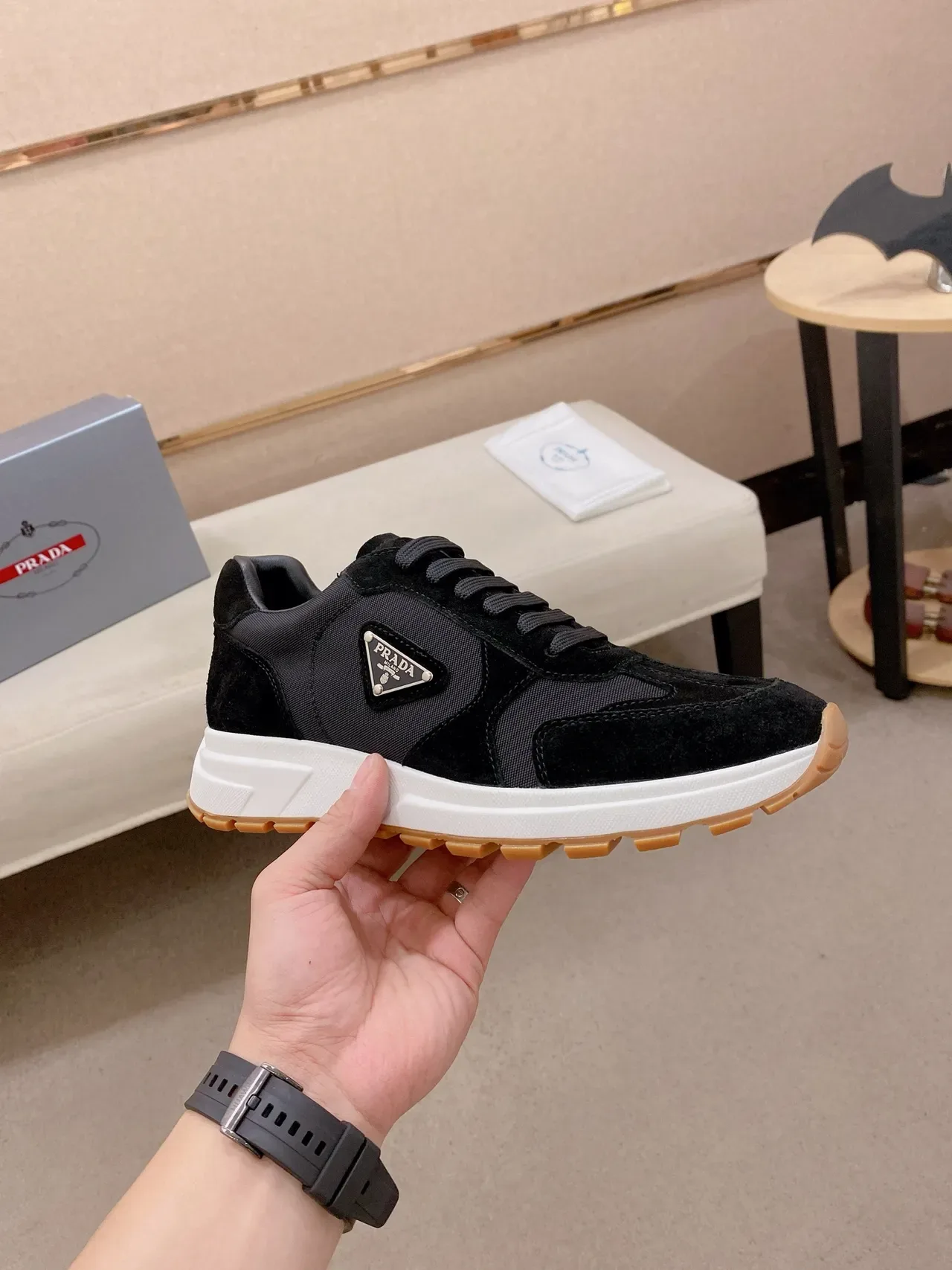 Prada Cloudbust Black Suede and Nylon Lifestyle Sneakers 4