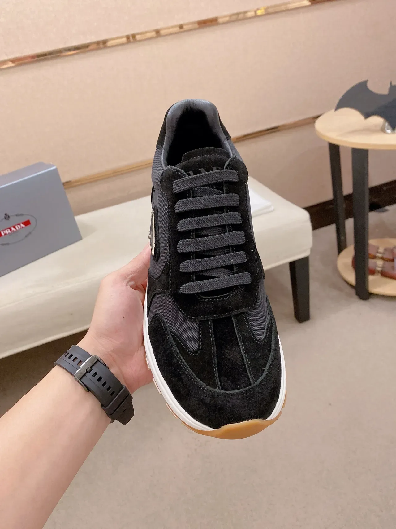 Prada Cloudbust Black Suede and Nylon Lifestyle Sneakers 5