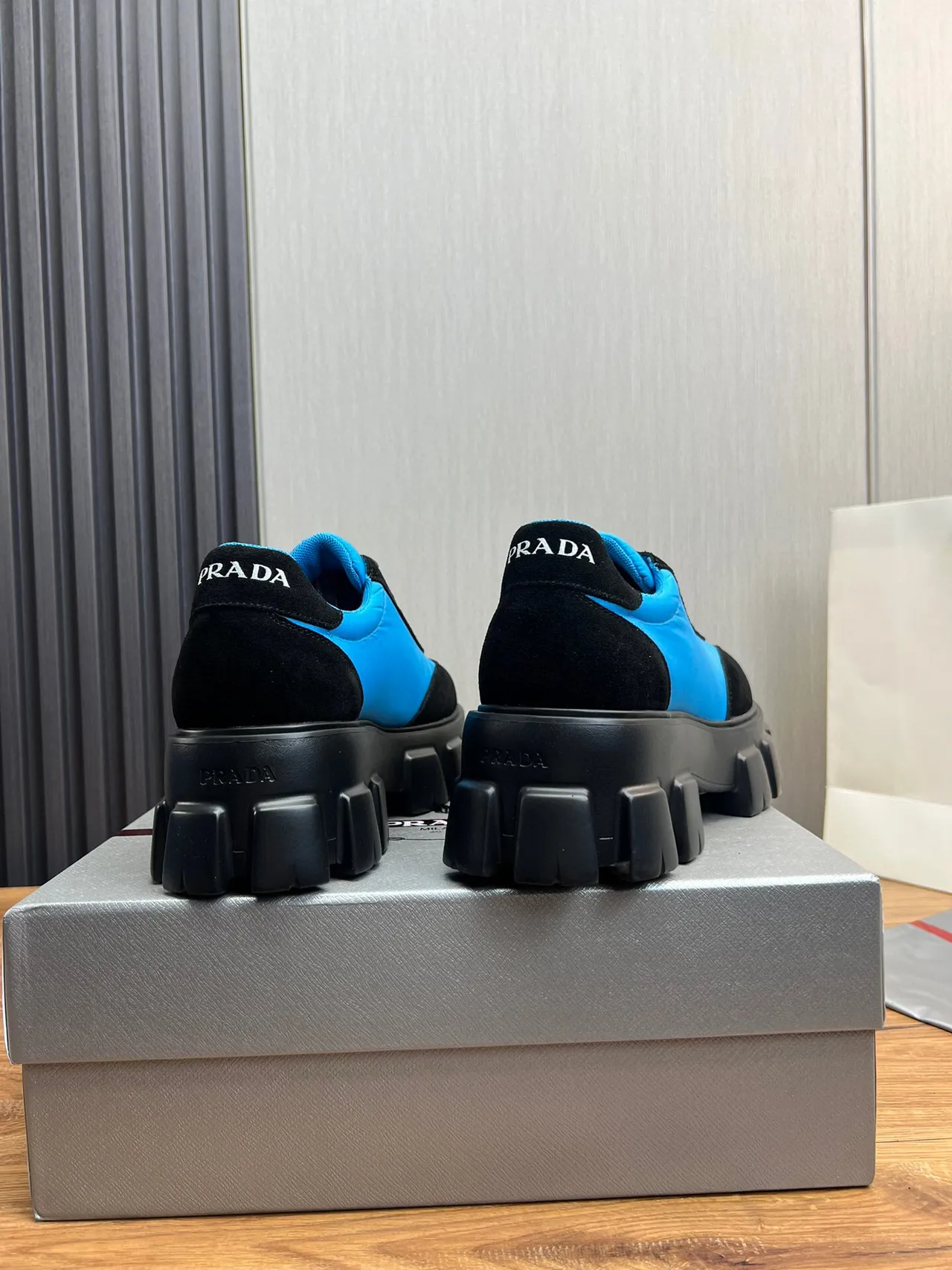 Prada Cloudbust Blue and Black Chunky Sneakers 4