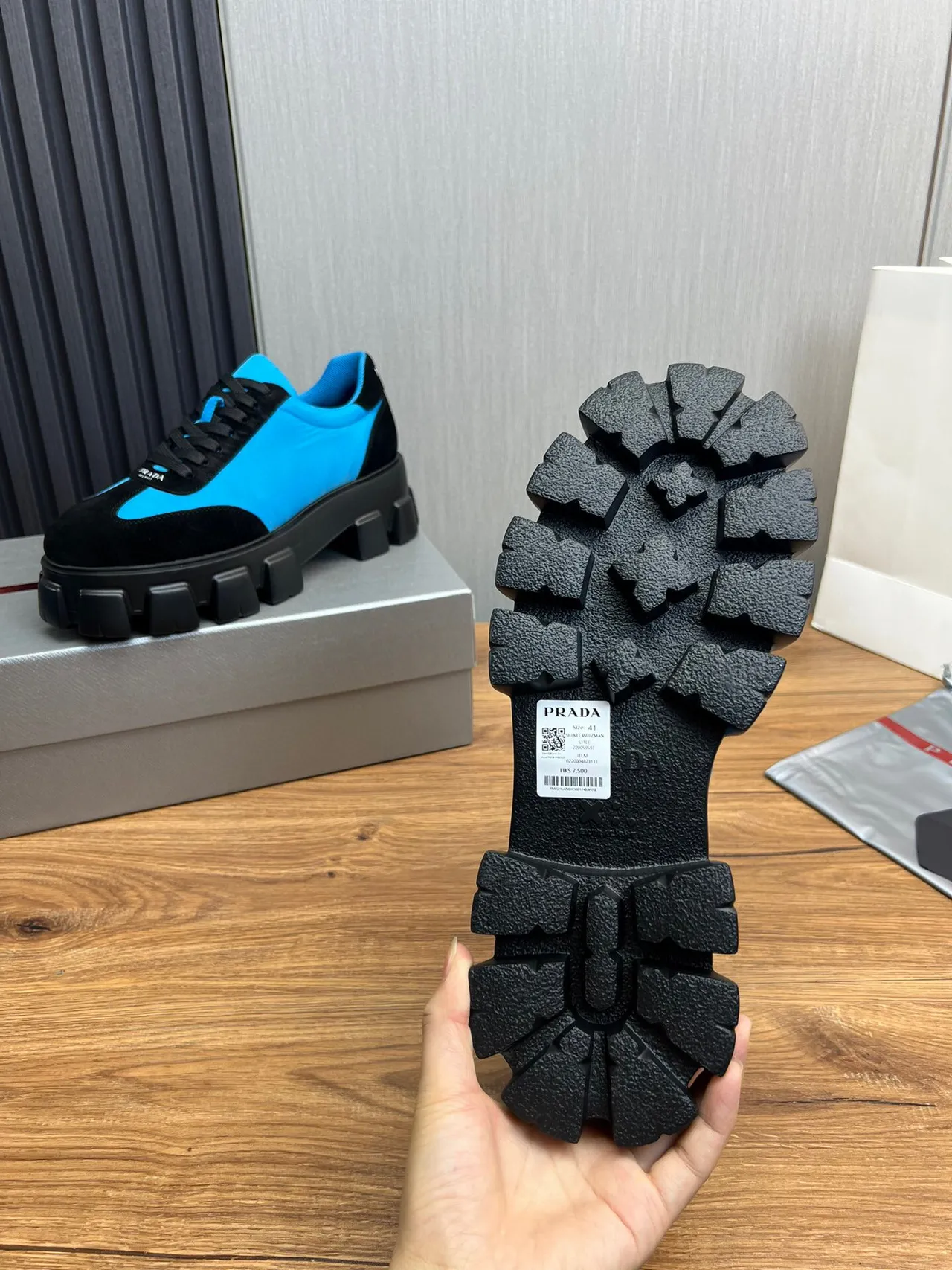Prada Cloudbust Blue and Black Chunky Sneakers 8