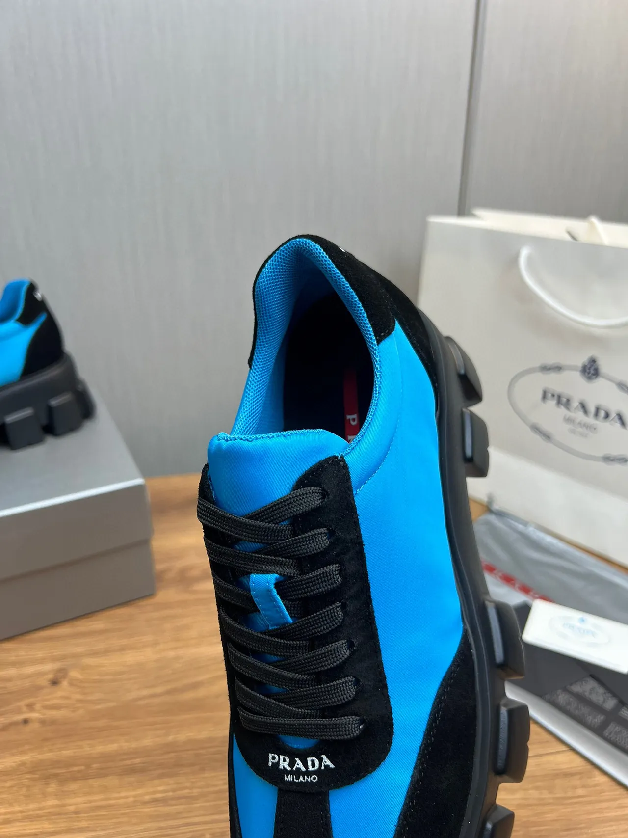 Prada Cloudbust Blue and Black Chunky Sneakers 9