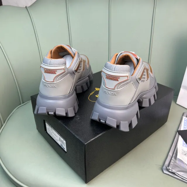 Prada Cloudbust Gray and Orange Chunky Sneakers 5
