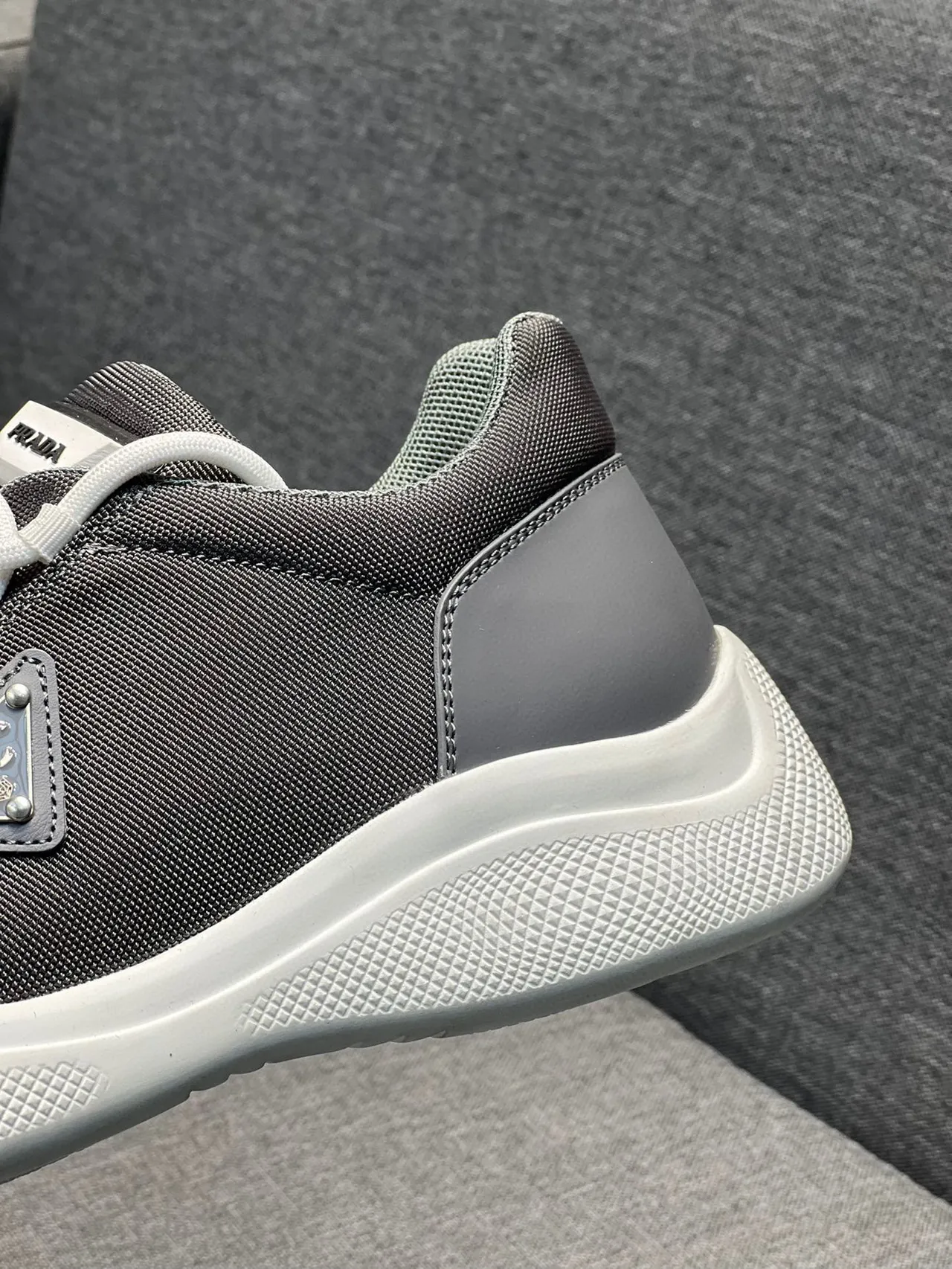 Prada Cloudbust Gray White Low-Top Textile-and-Synthetic Upper Lifestyle Sneakers 8