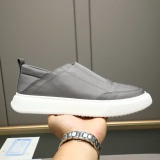 Prada Cloudbust Gray White Slip-On Elastic Gusset Lifestyle Sneakers