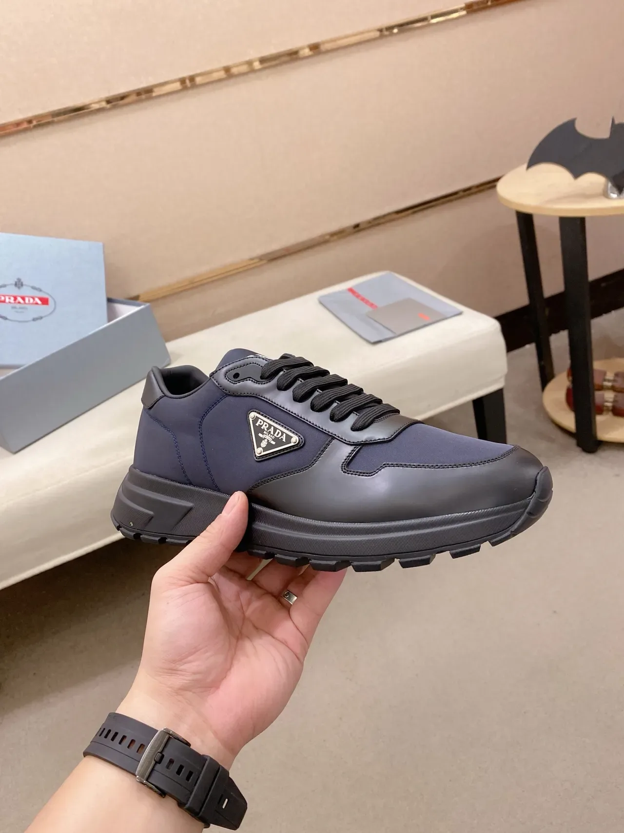 Prada Cloudbust Navy and Black Lifestyle Sneakers 4