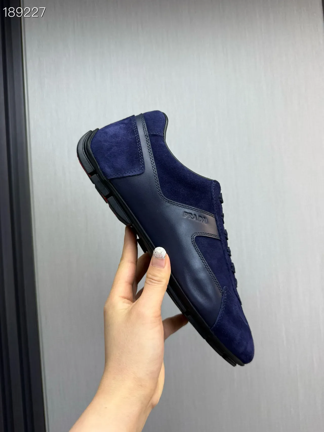 Prada Cloudbust Navy Black Suede Upper Tonal Lacing Lifestyle Sneakers 3