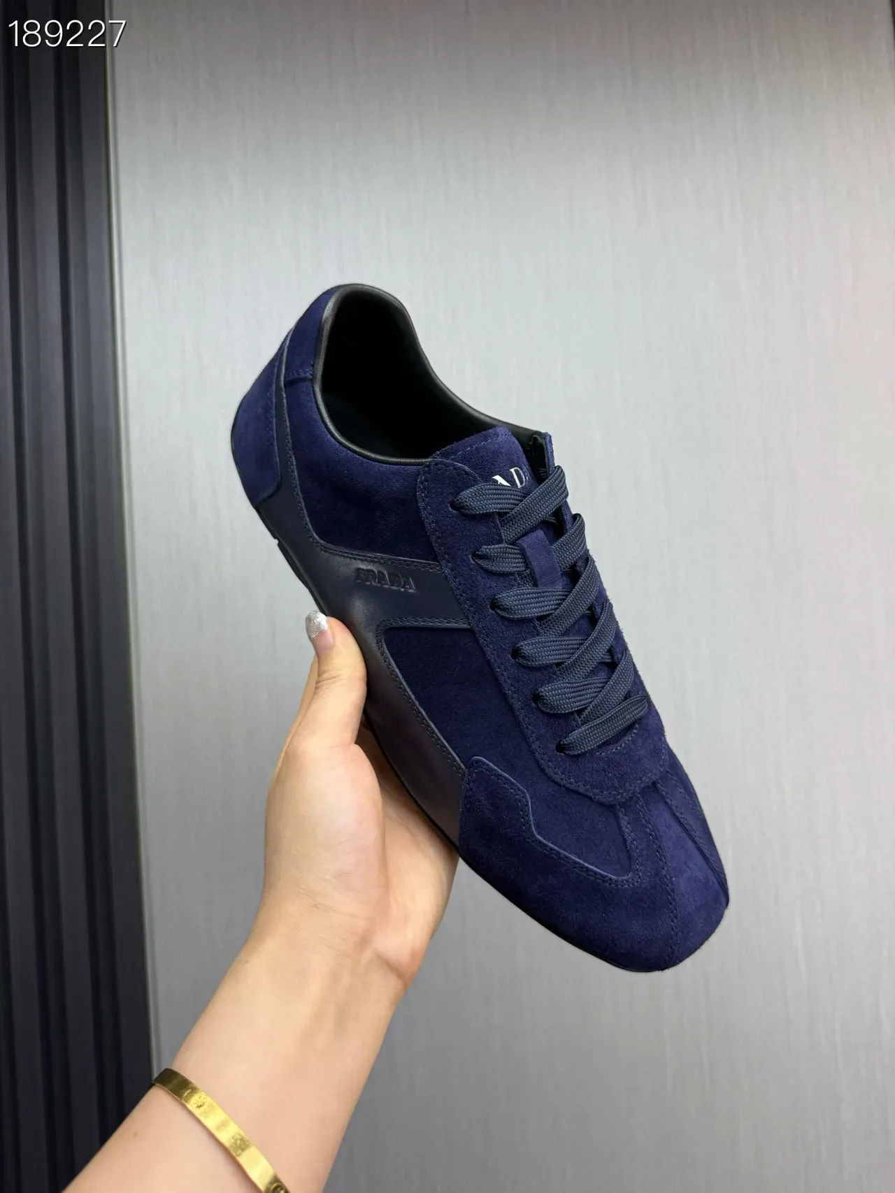 Prada Cloudbust Navy Black Suede Upper Tonal Lacing Lifestyle Sneakers 4