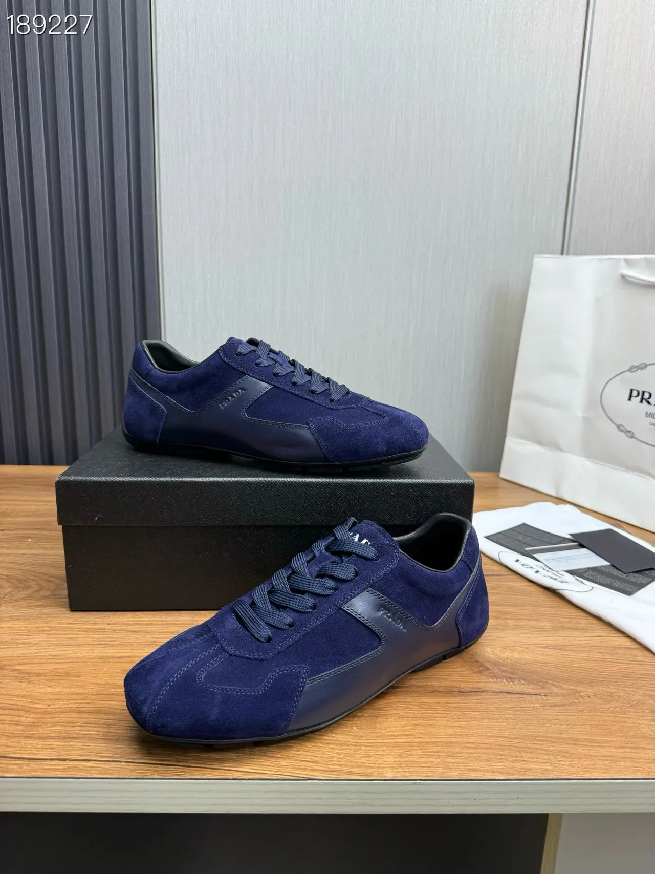 Prada Cloudbust Navy Black Suede Upper Tonal Lacing Lifestyle Sneakers 6