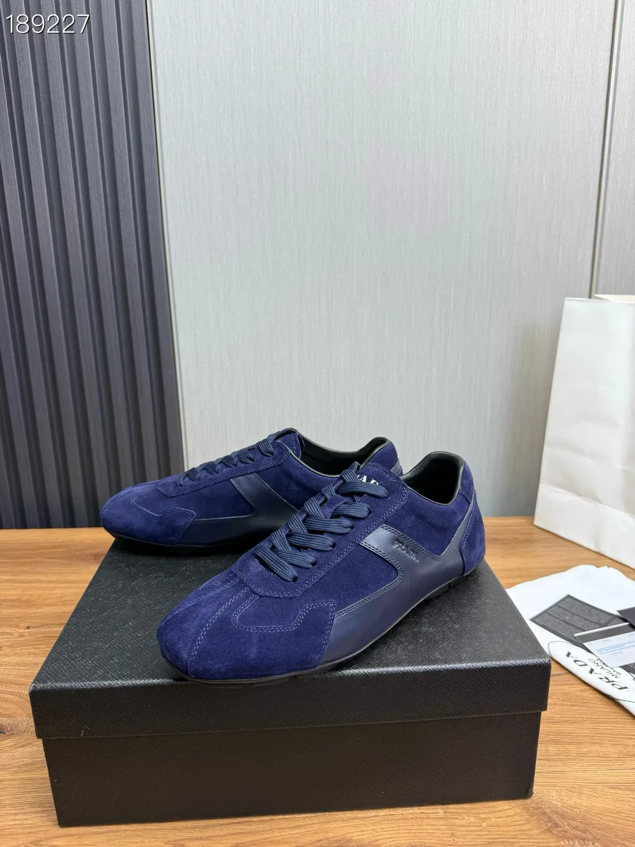 Prada Cloudbust Navy Black Suede Upper Tonal Lacing Lifestyle Sneakers 8