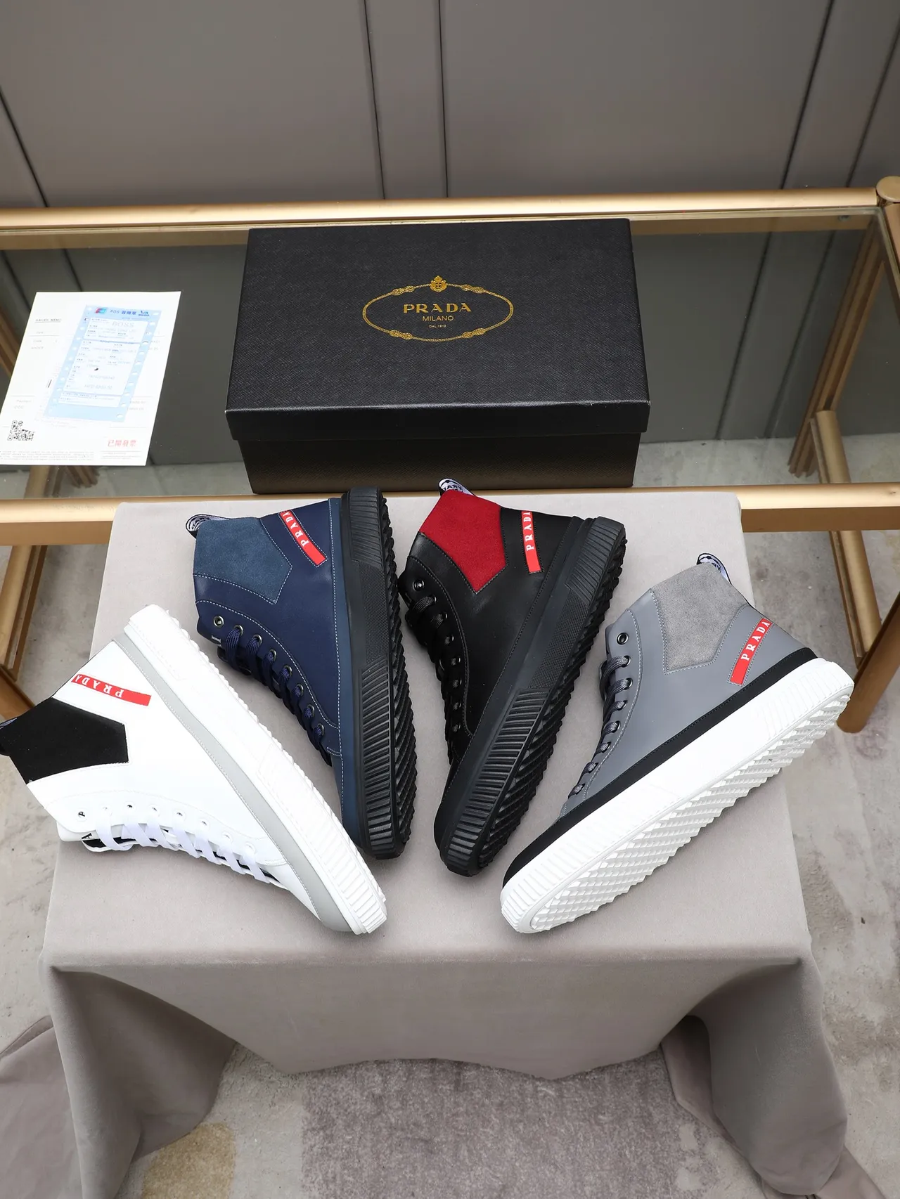 Prada Cloudbust Navy Blue High-Top Lifestyle Sneaker 2
