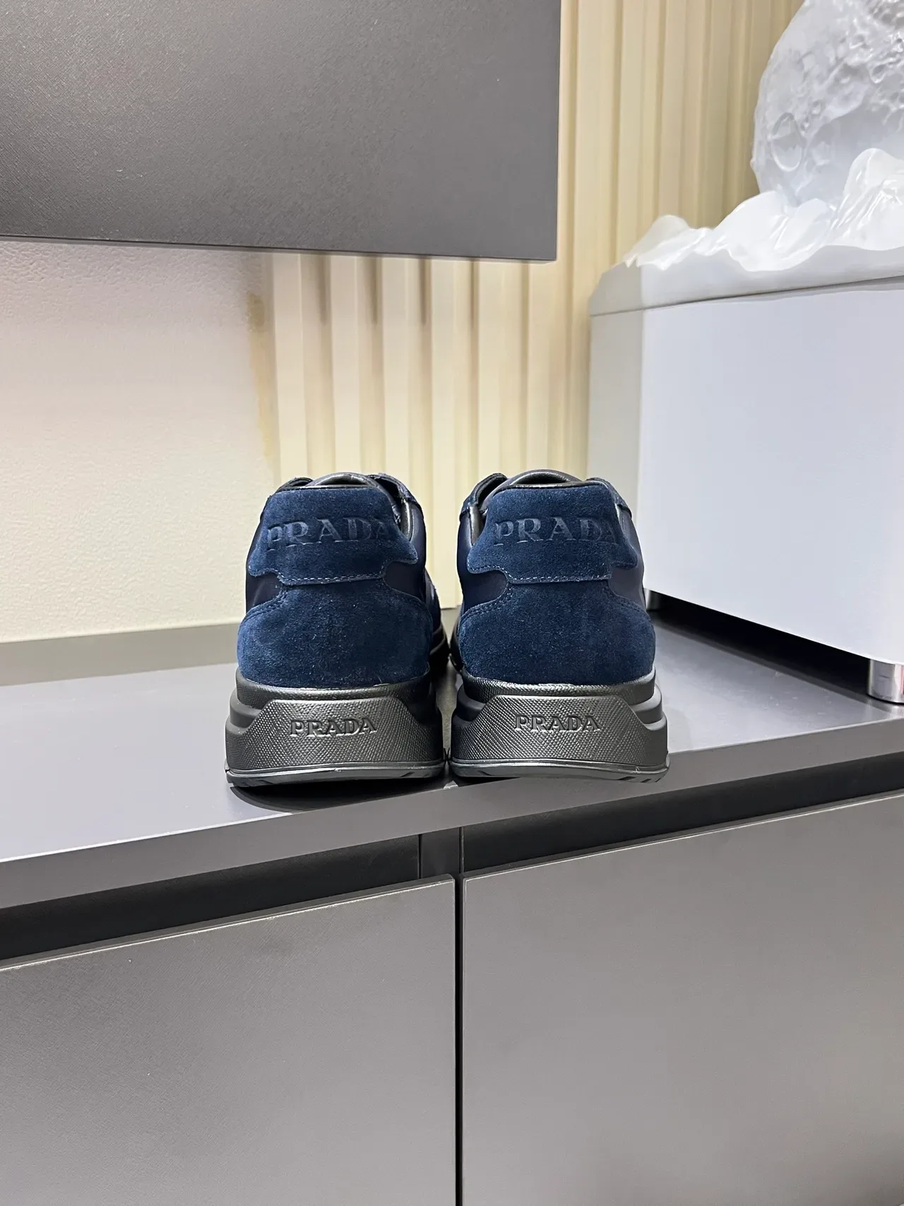 Prada Cloudbust Navy Blue Suede and Leather Lifestyle Sneakers 2