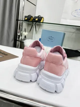 Prada Cloudbust Pink White Glossy Patent Upper Ridged Sole Chunky Sneakers 4