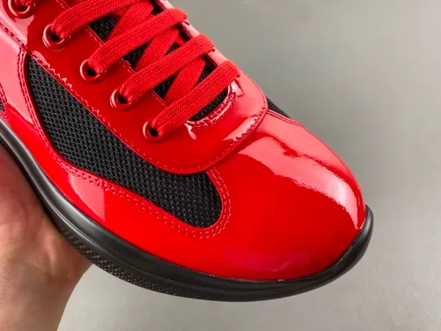 Prada Cloudbust Red Patent and Black Mesh Lifestyle Sneakers 2