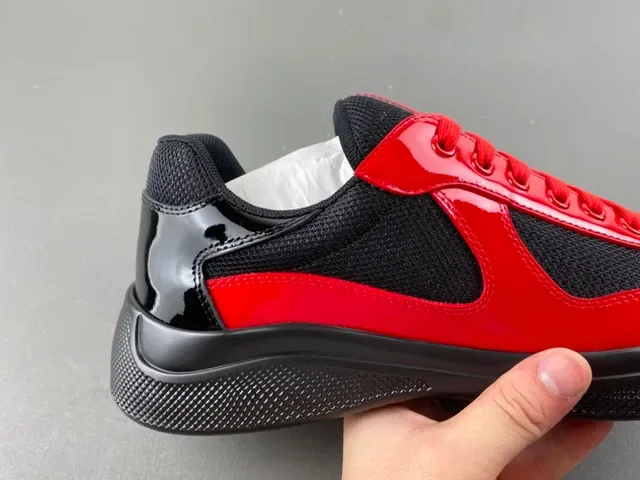 Prada Cloudbust Red Patent and Black Mesh Lifestyle Sneakers 3