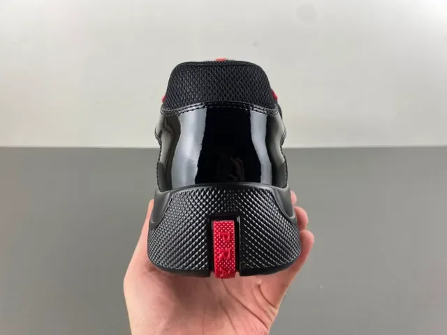 Prada Cloudbust Red Patent and Black Mesh Lifestyle Sneakers 4