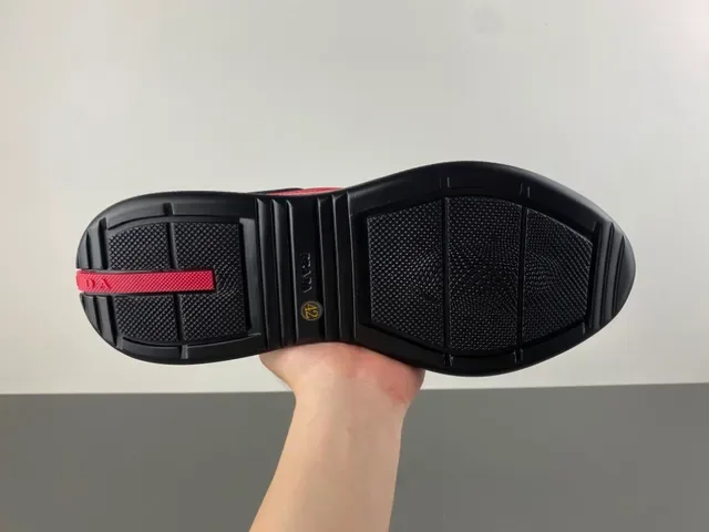 Prada Cloudbust Red Patent and Black Mesh Lifestyle Sneakers 9