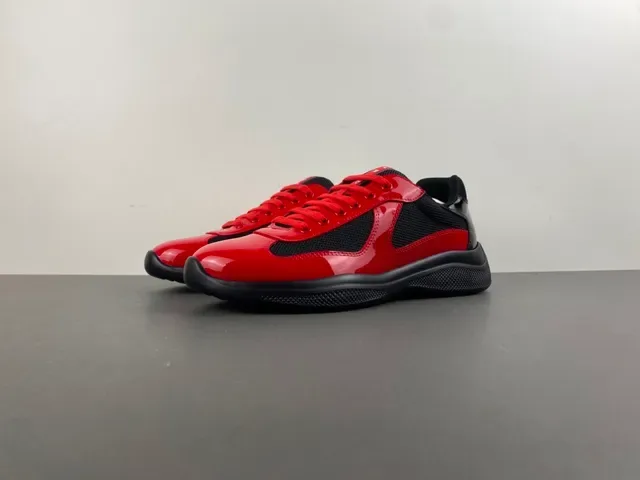 Prada Cloudbust Red Patent and Black Mesh Lifestyle Sneakers 10