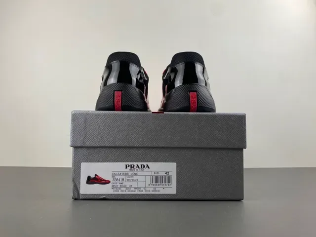 Prada Cloudbust Red Patent and Black Mesh Lifestyle Sneakers 17