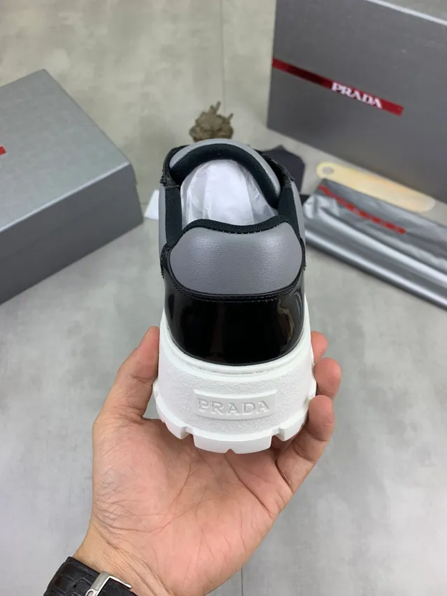 Prada Cloudbust Silver and Black Patent Leather Lifestyle Sneakers 3