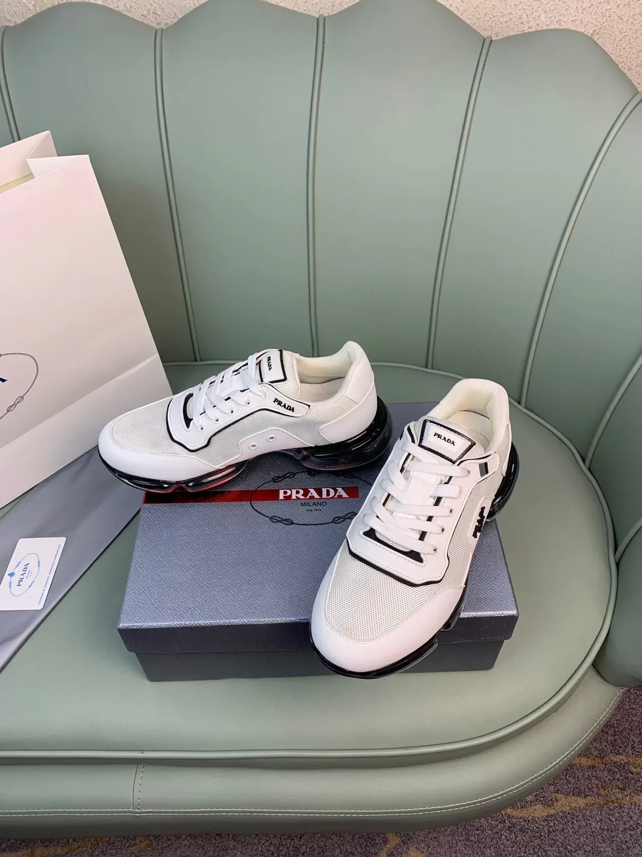 Prada Cloudbust White and Black Lifestyle Sneakers 8