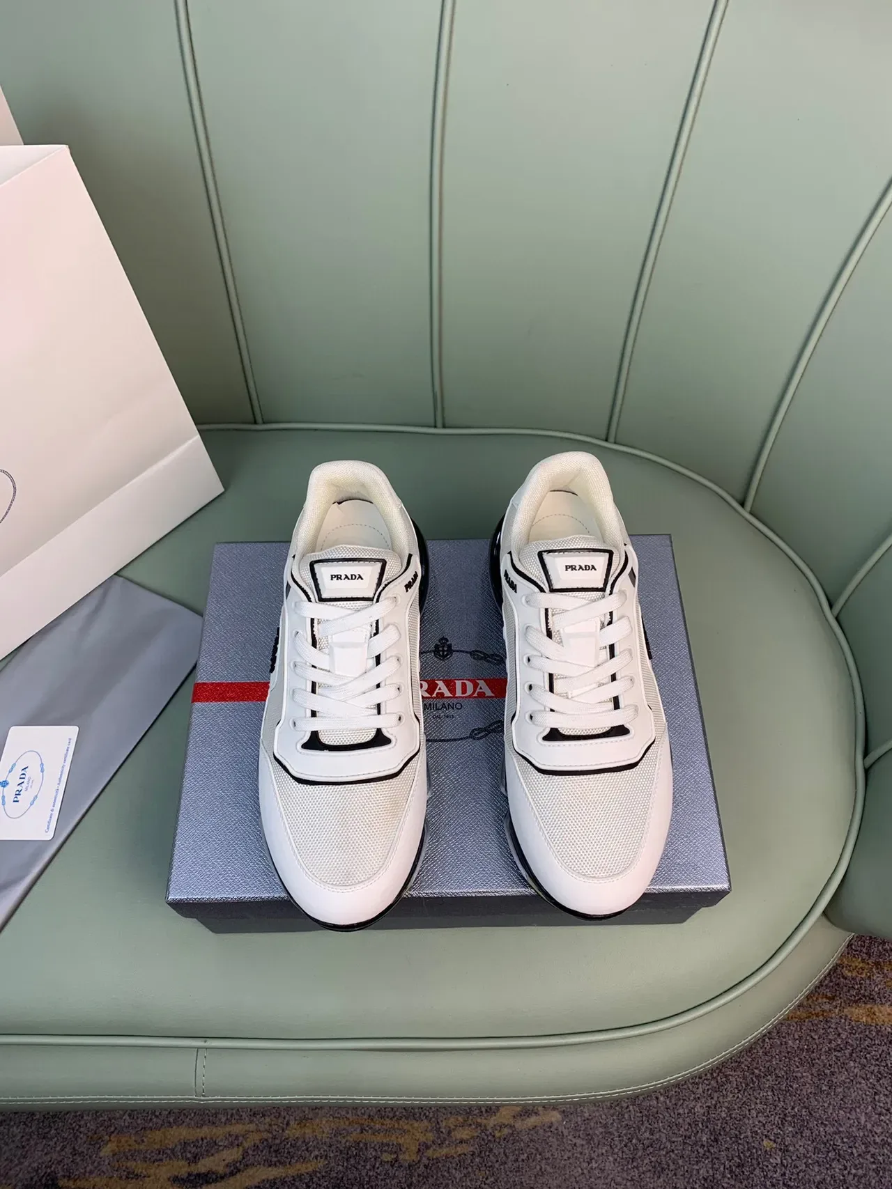 Prada Cloudbust White and Black Lifestyle Sneakers 9