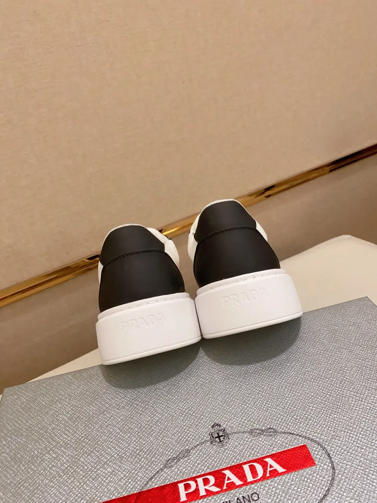 Prada Cloudbust White and Black Platform Lifestyle Sneakers 3