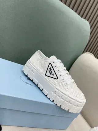 Prada Cloudbust White Glitter Mesh Lifestyle Sneakers 6