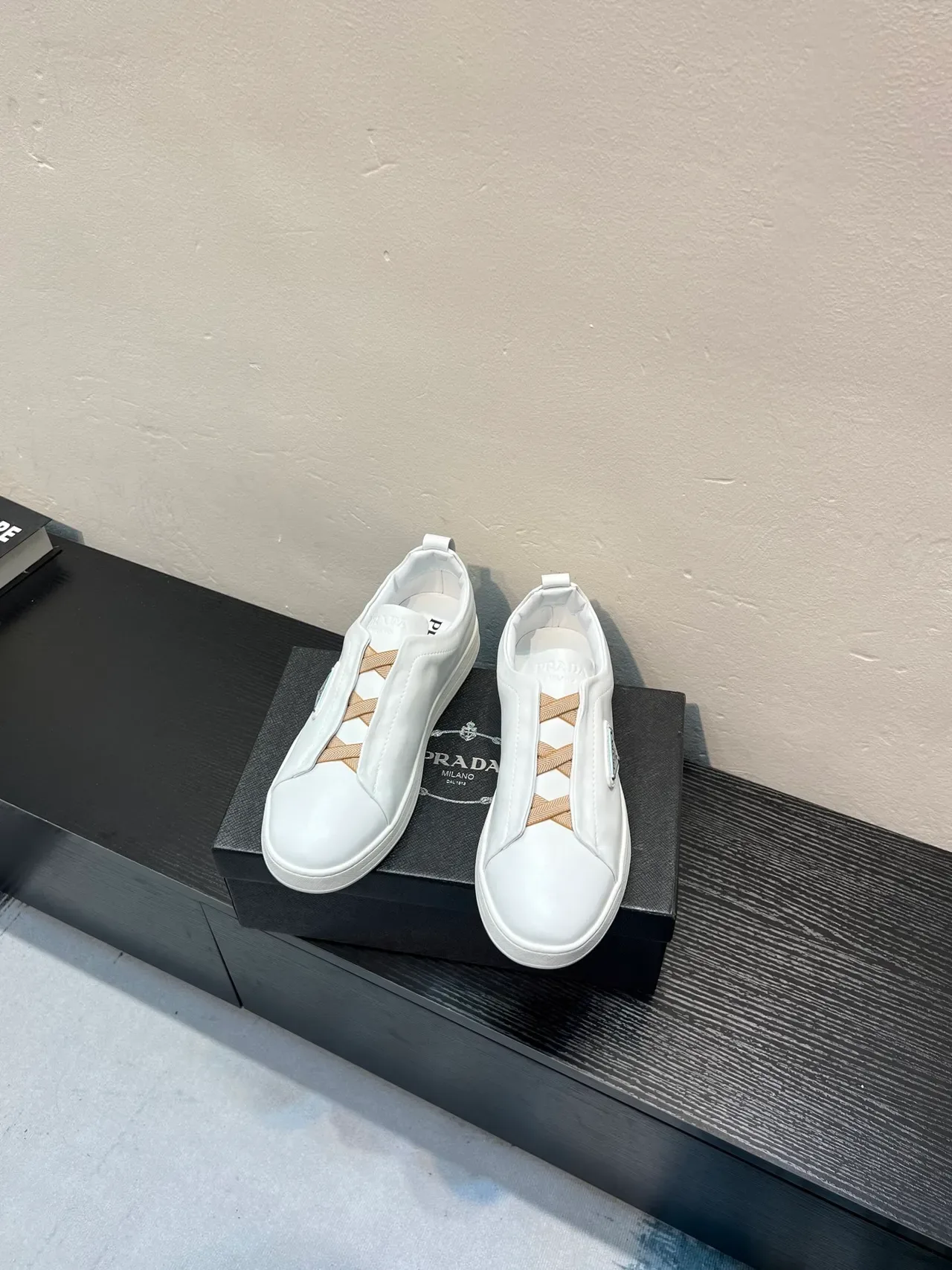 Prada Cloudbust White Leather Slip-On Lifestyle Sneakers 2