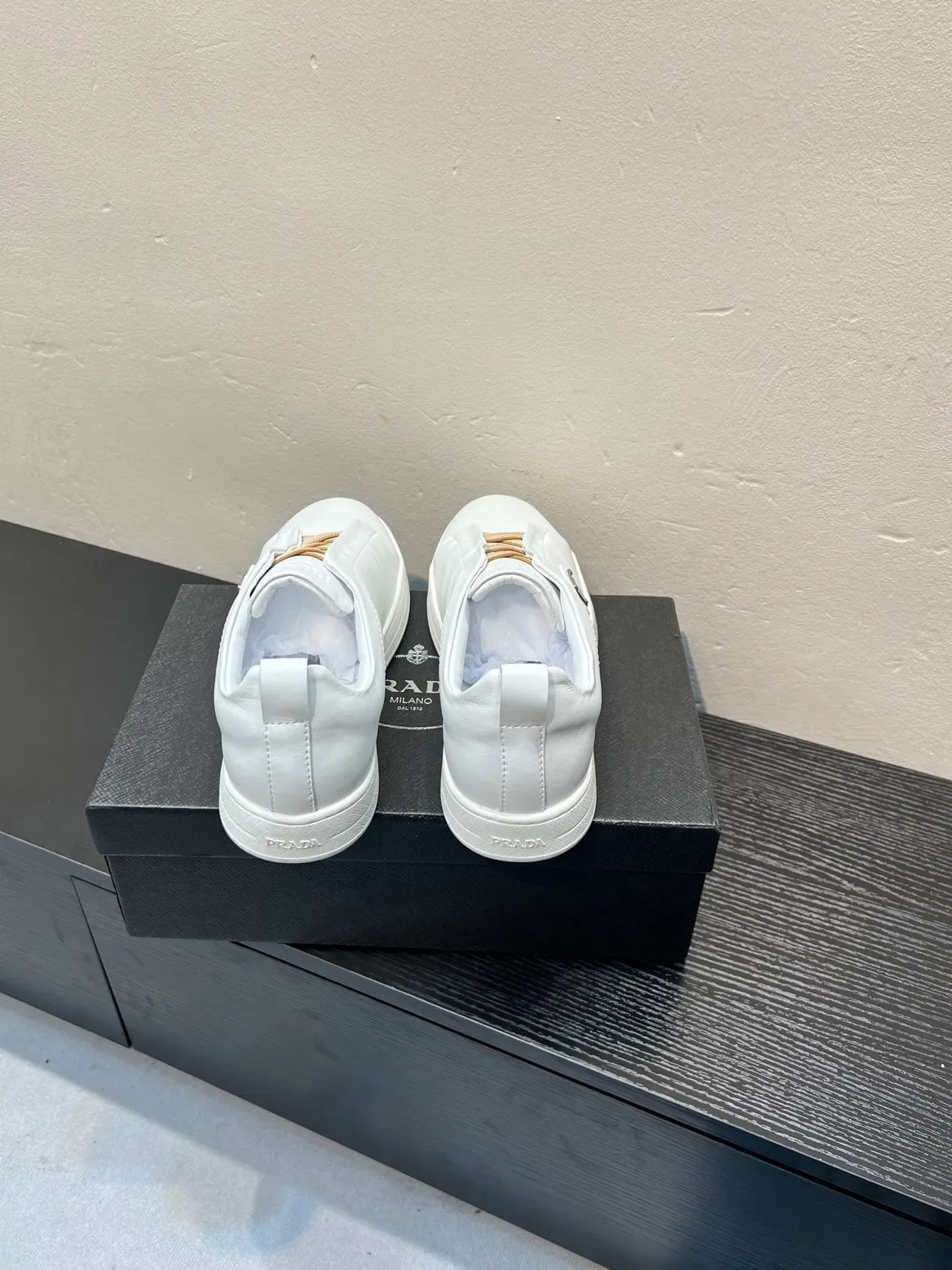Prada Cloudbust White Leather Slip-On Lifestyle Sneakers 6