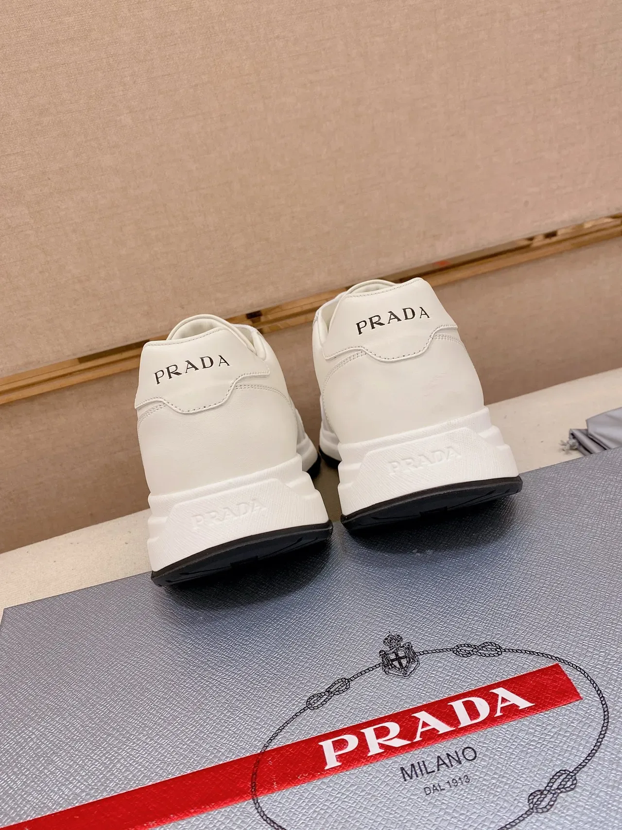 Prada Cloudbust White Paneled Leather Lifestyle Sneakers 3