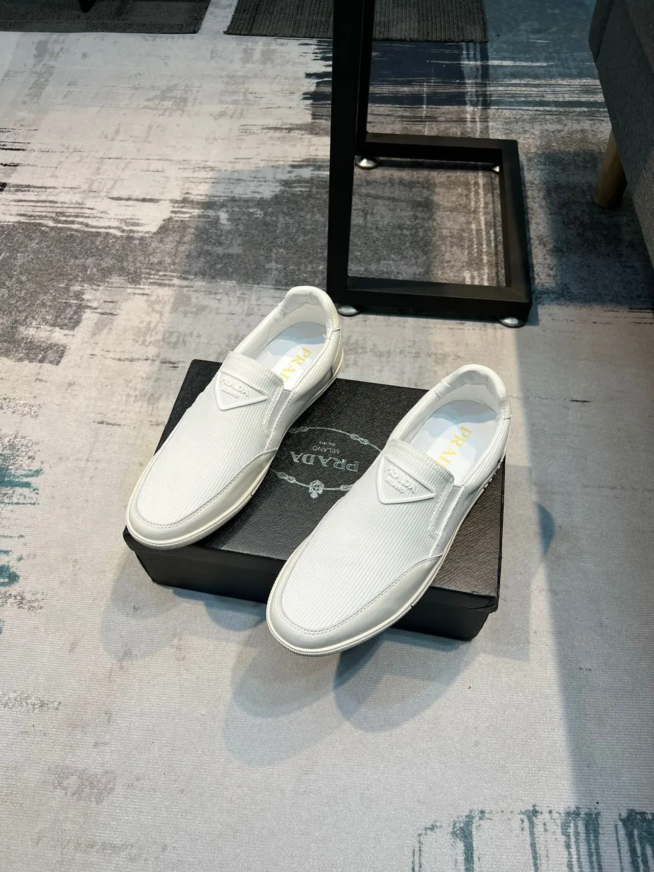 Prada Cloudbust White Slip-On Ribbed Knit Upper Loafer 5