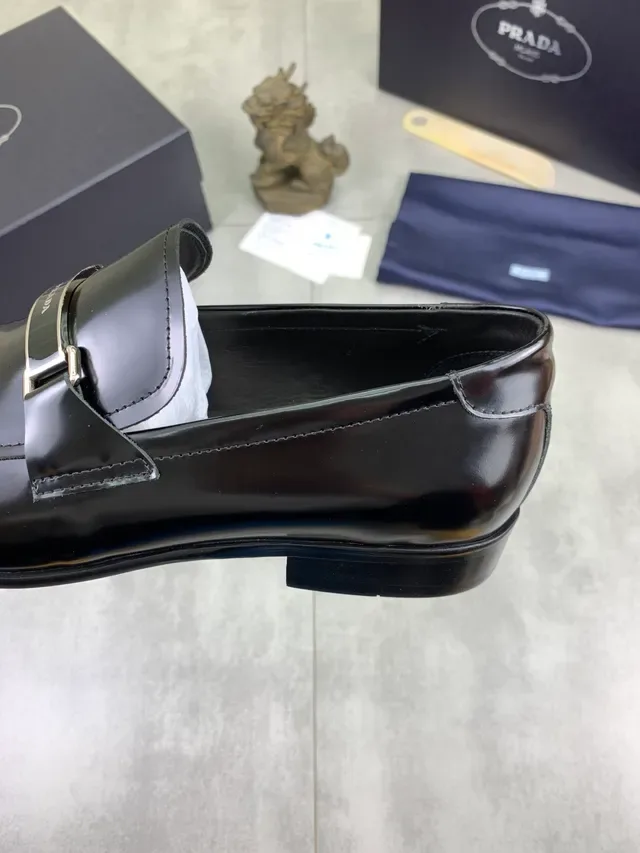 Prada Horsebit Loafer Black Patent Leather Loafers 4