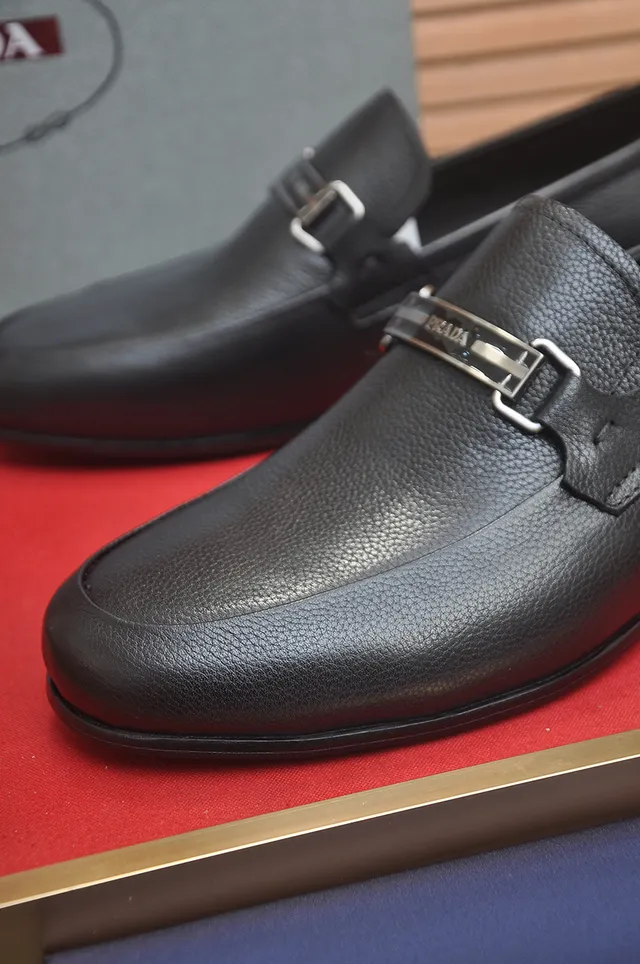 Prada Horsebit Loafer Black Pebbled Leather Loafers 2