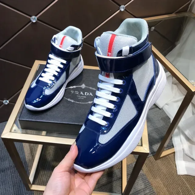 Prada Linea Rossa Navy and White Tênis Lifestyle de cano alto 2