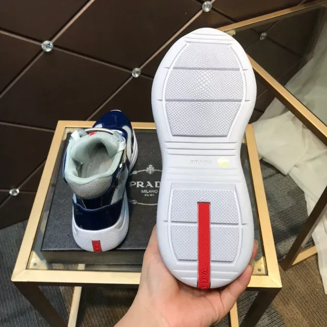 Prada Linea Rossa Navy and White Tênis Lifestyle de cano alto 3