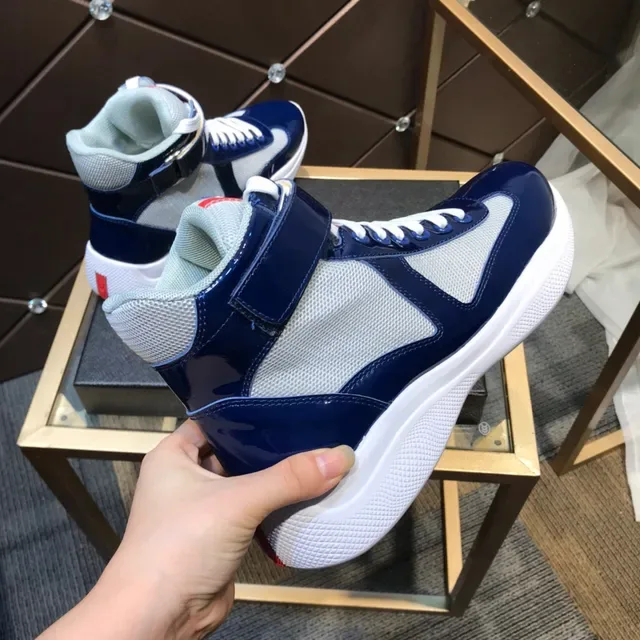 Prada Linea Rossa Navy and White Tênis Lifestyle de cano alto 4