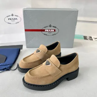 Prada لُوفر بيج أسود جلد مات الجزء العلوي قاعدة منصة لُوفر